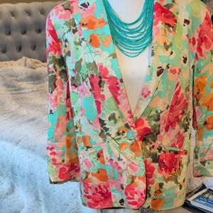 Roz & Ali Vibrant Floral Blazer